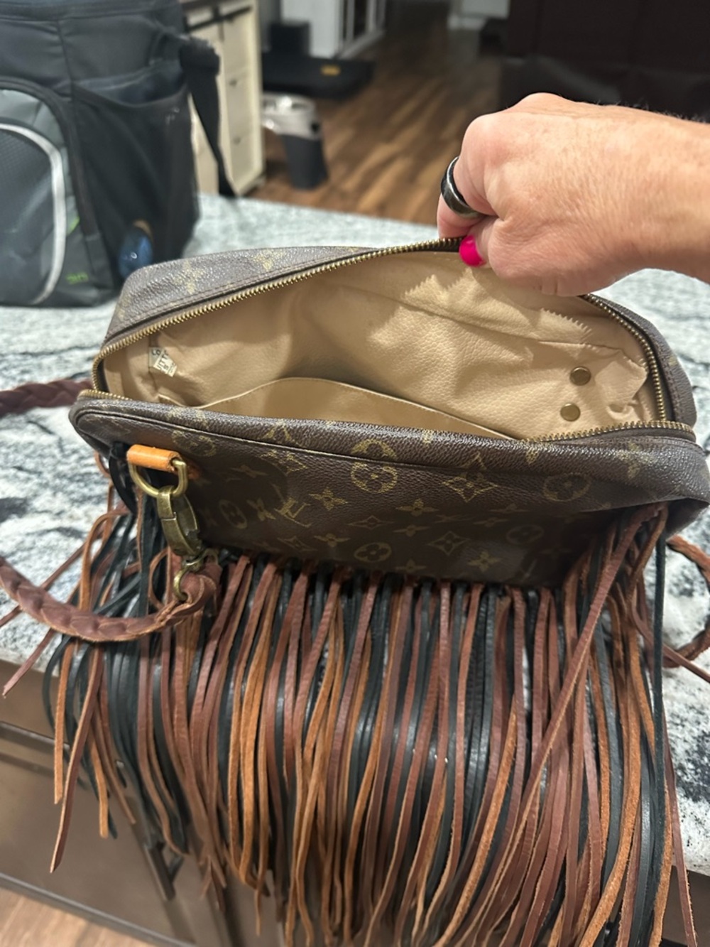 Louis Vuitton Brown Monogram Fringe Crossbody-purchased from vintage boho - Picture 2 of 6